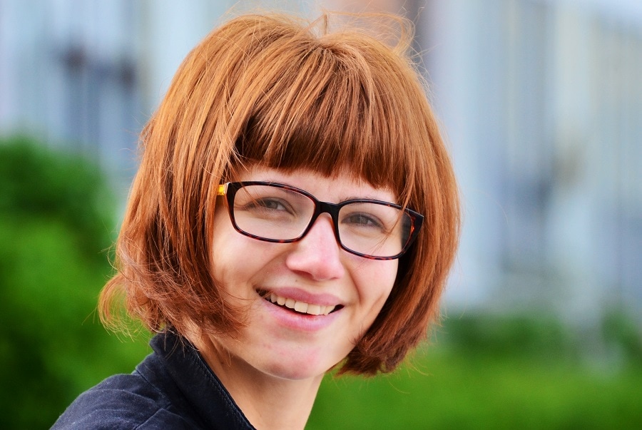 short job interview hairstyle with bangs