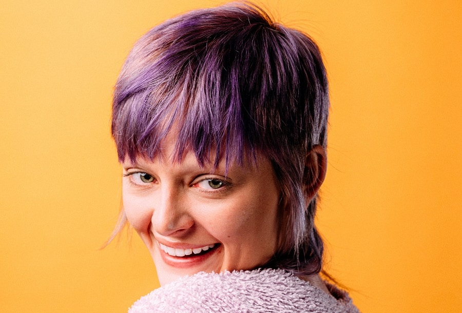 short purple balayage hair