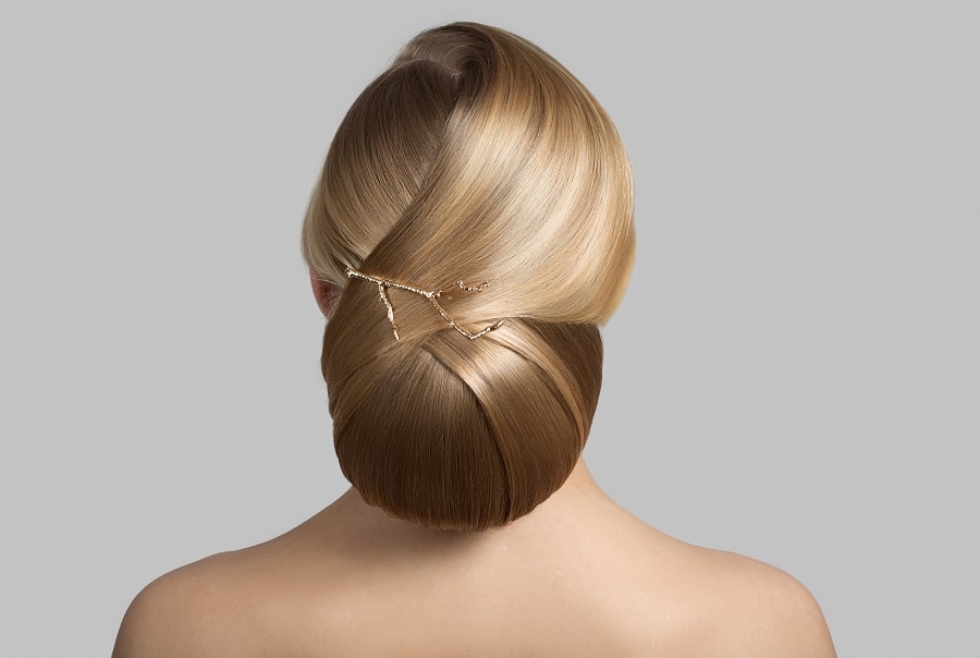 sleek chignon bun