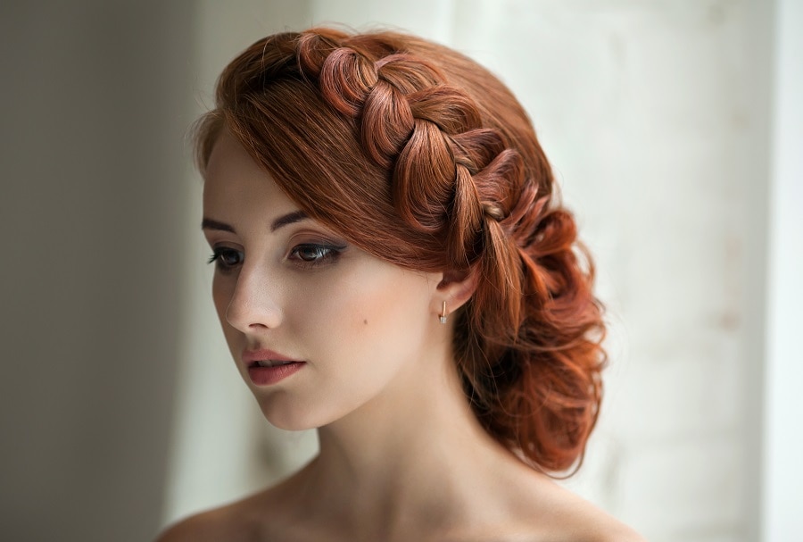 special occasion hairstyle for red hair