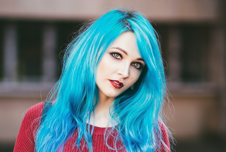 thick ocean blue hair