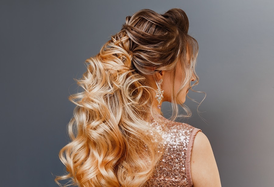 updo with bronde ombre hair