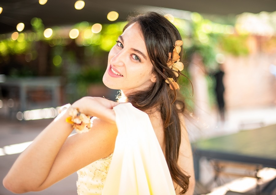 wedding guest hairstyle with long hair