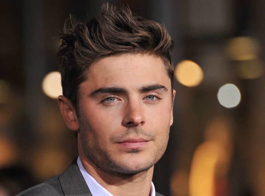 Zac Efron with Messy Quiff Hairstyle
