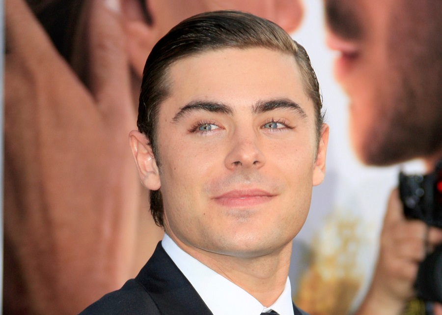 Zac Efron with Sleek Side Part Hairstyle