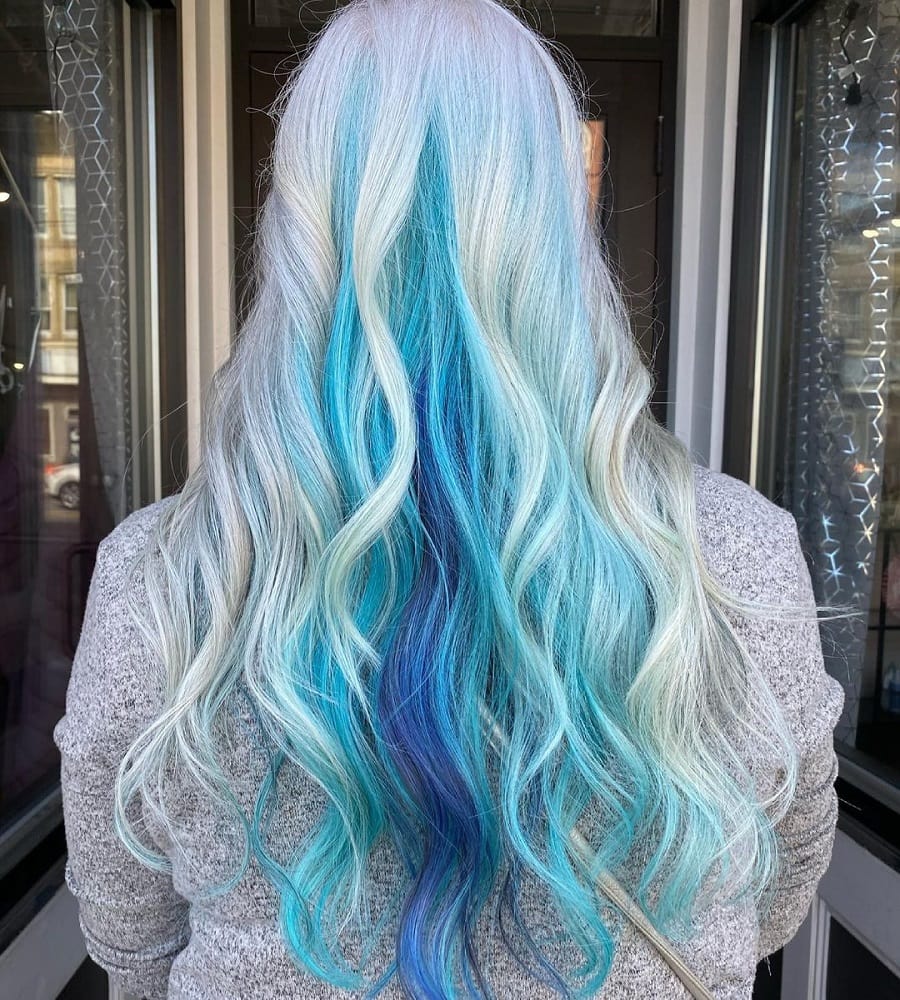 agate blue geode hair