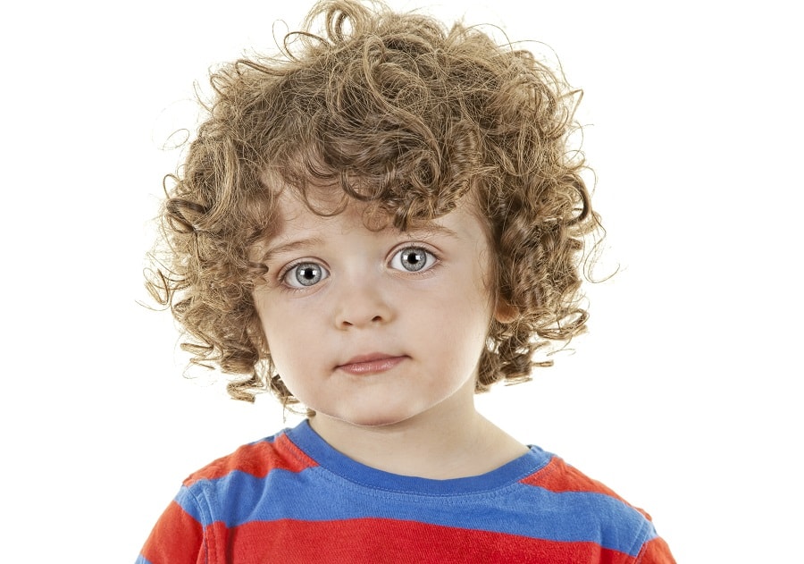 baby boy with curly hair