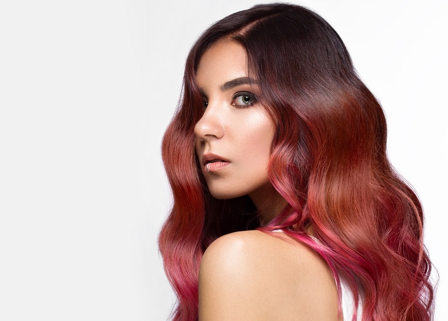 black to rose gold ombre hair