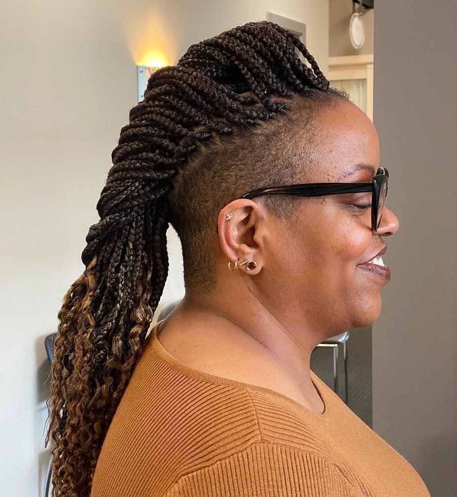 braids with shaved sides for black women