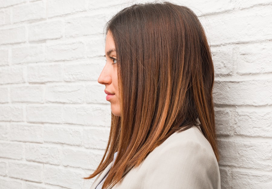 caramel balayage on brown hair