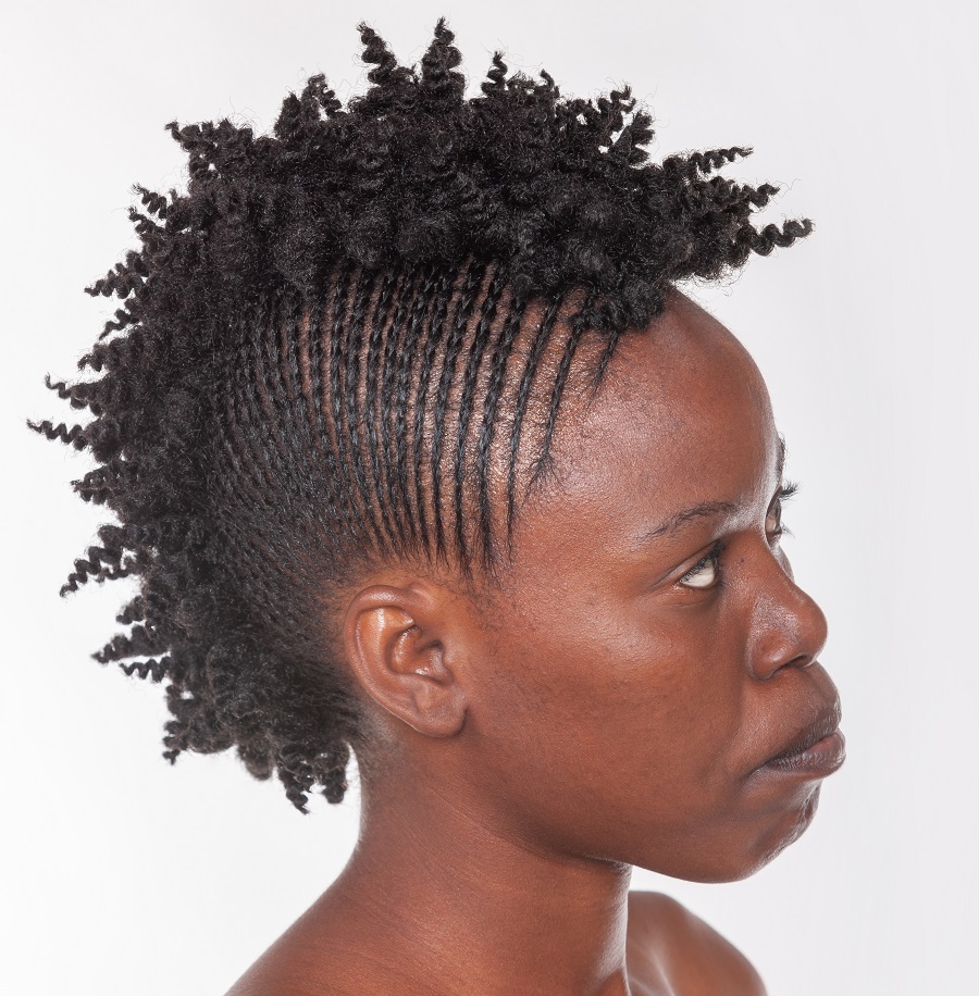 cornrow mohawk style for short natural hair