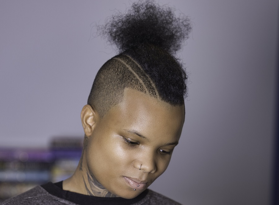 curly mohawk style for black women