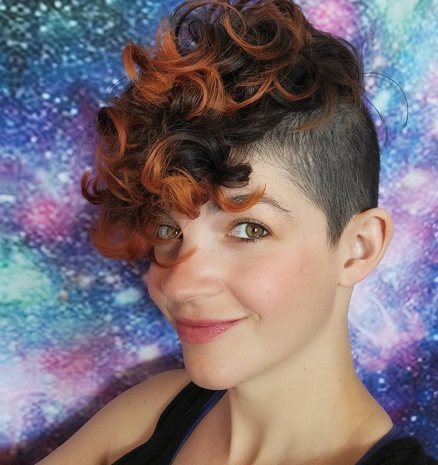 curly mohawk with highlights for women