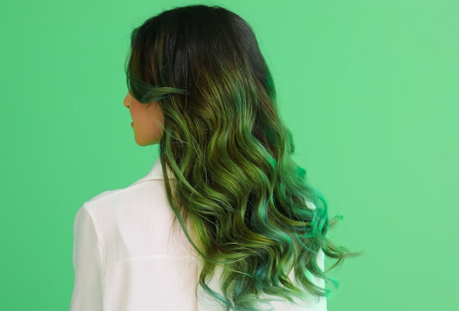 emerald green geode hair