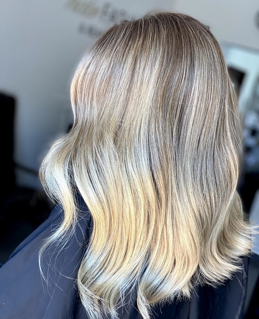 gray highlights on thin hair