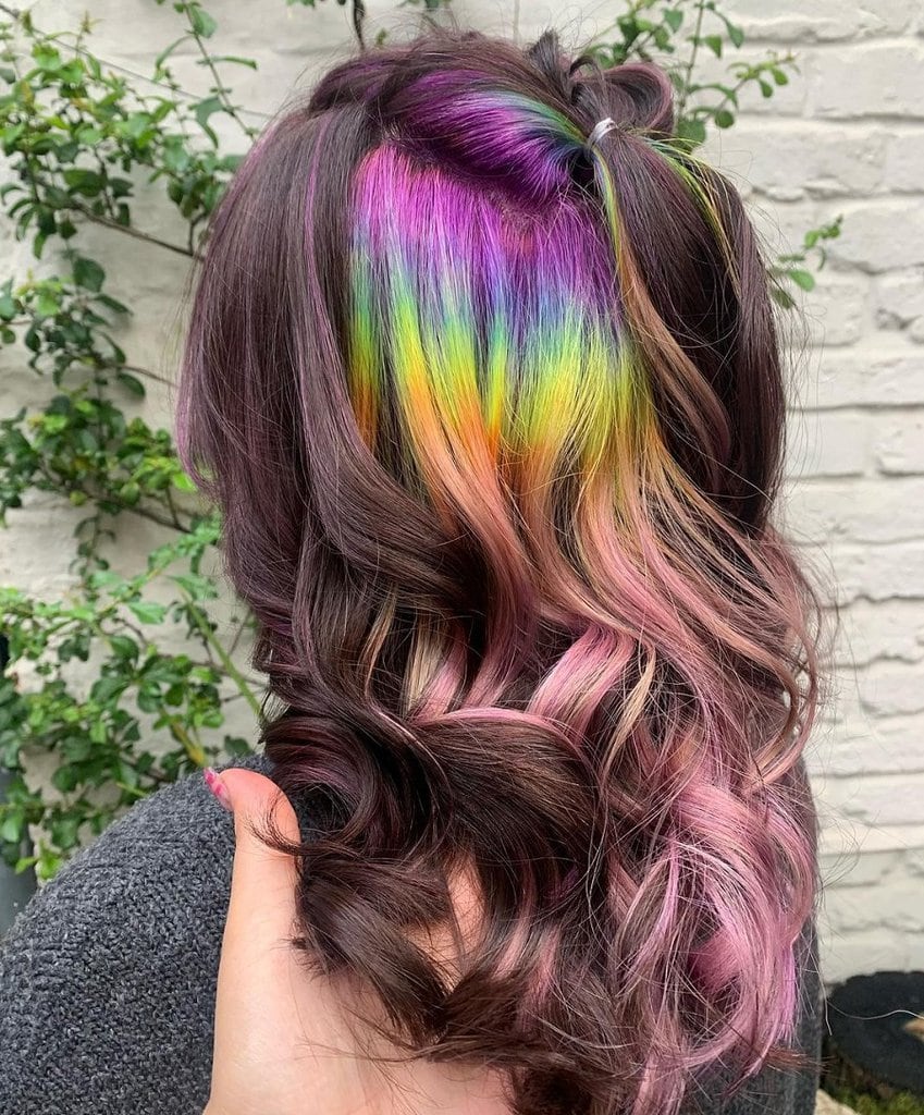 half updo with geode hair