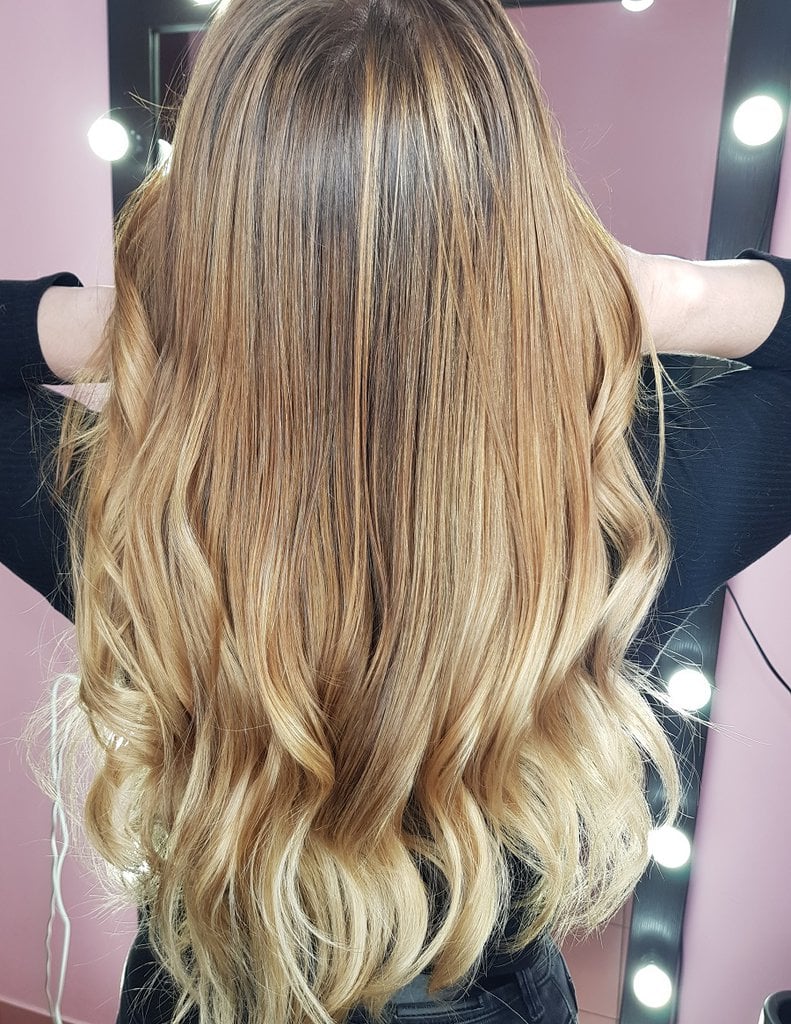 light brown hair with platinum blonde highlights