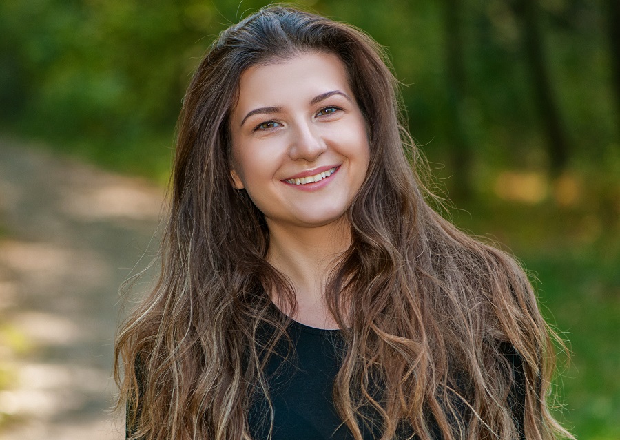 long brown hair with beach waves