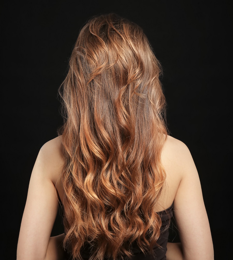 long brown hair with caramel highlights