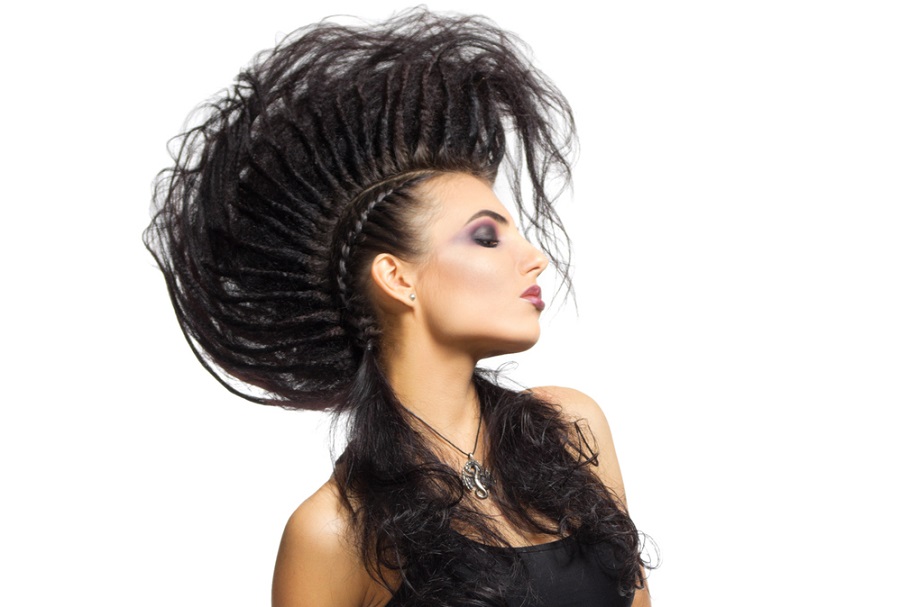 long curly mohawk hairstyle for women