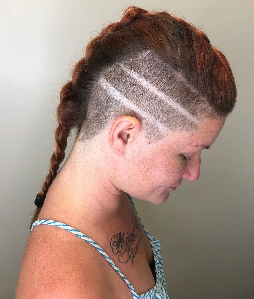 mohawk braid with shaved sides