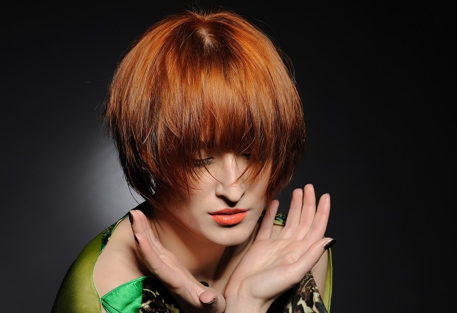 pageboy haircut for auburn hair