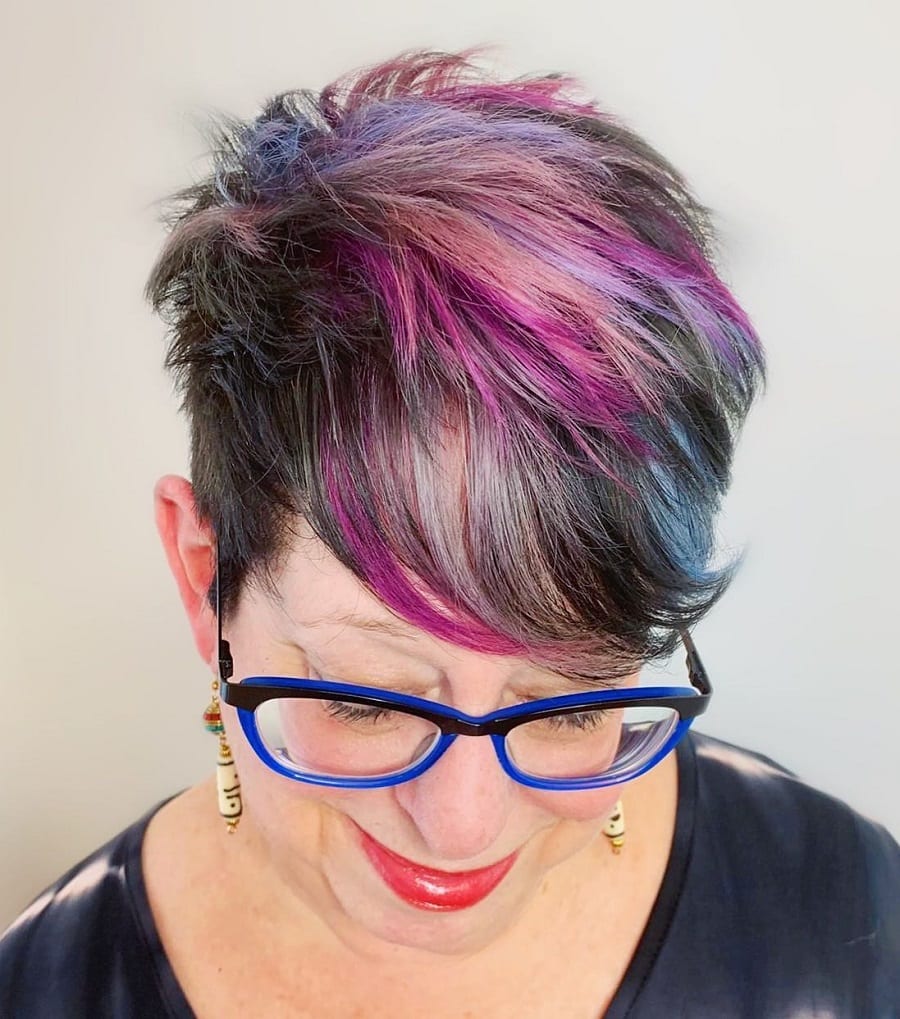 pixie cut with geode hair