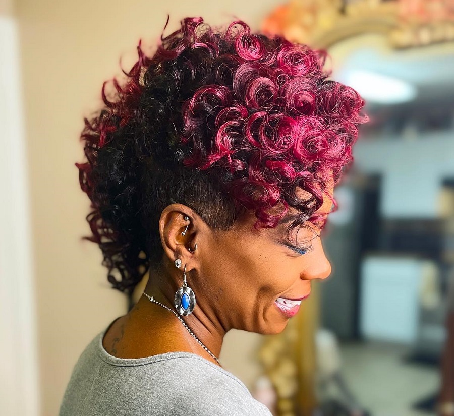 red curly mohawk for natural hair