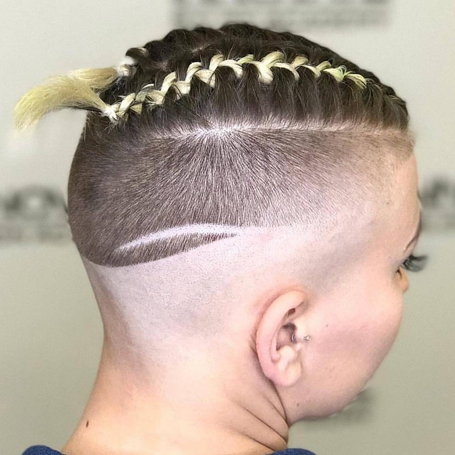 short hair braids with shaved sides