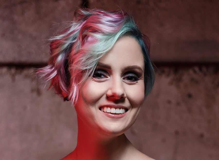 wavy colored pixie