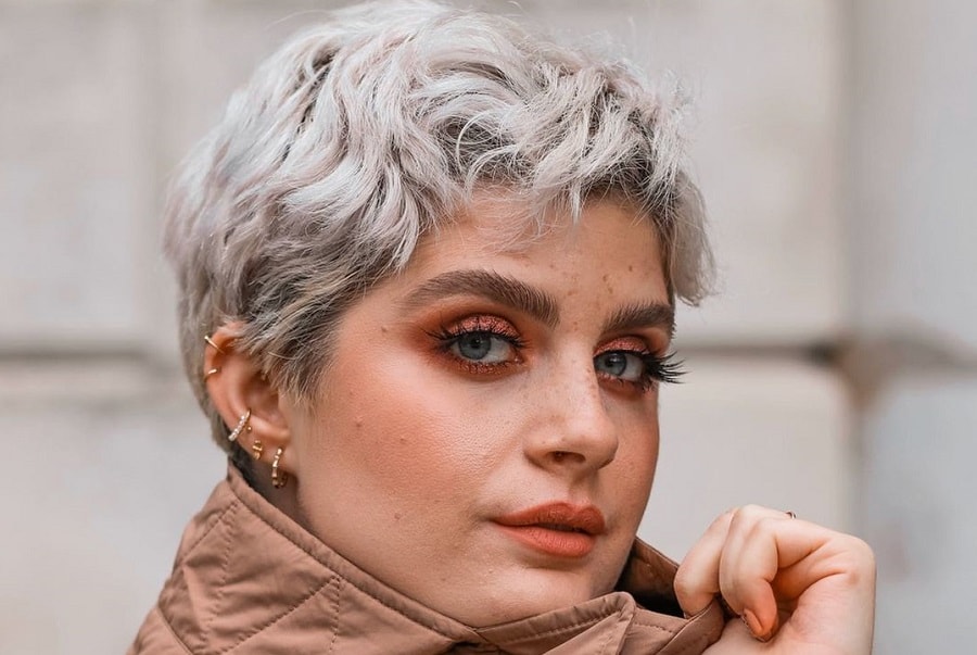 wavy silver pixie cut