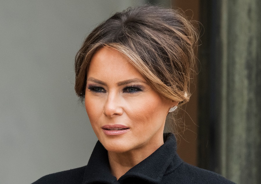 First Lady Melania Trump Updo Hairstyle