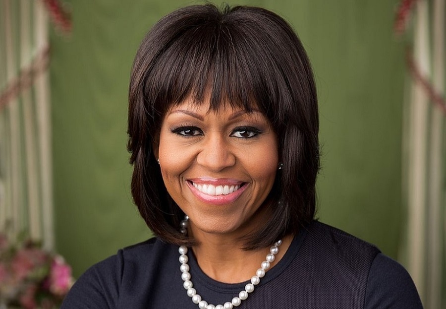 First Lady Michelle Obama Bob with Bangs