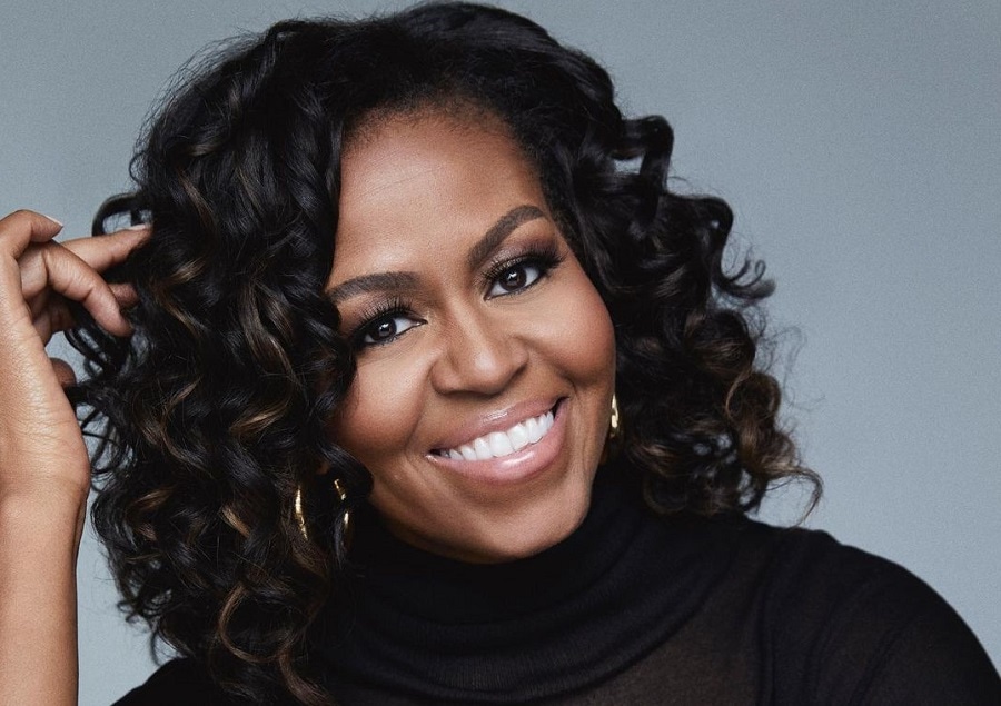 First Lady Michelle Obama with Curly Hair