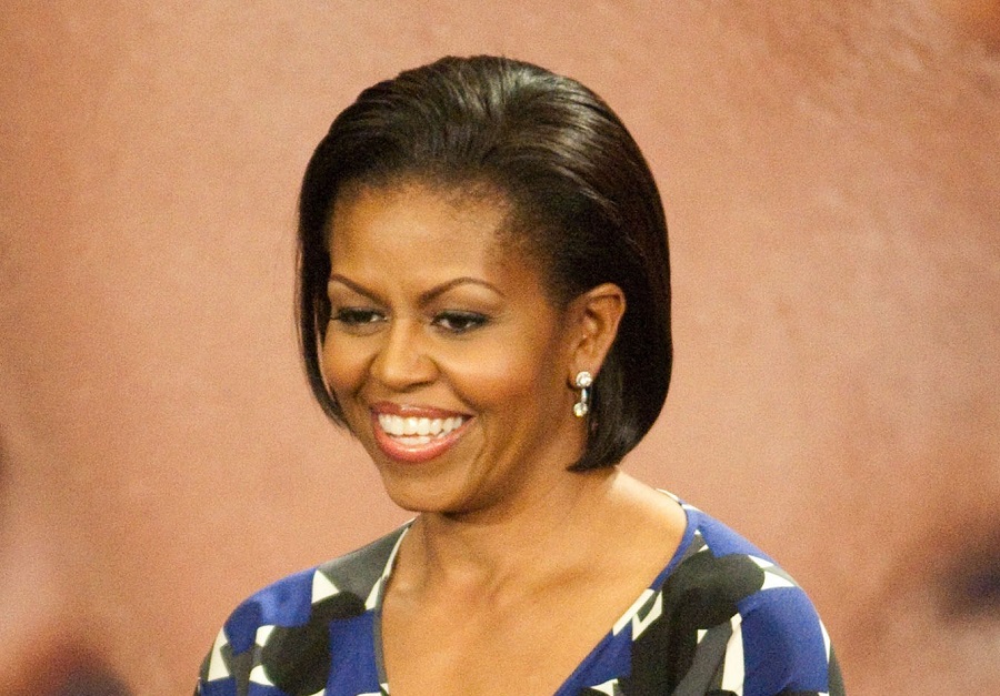 First Lady Michelle Obama with Thick Bob
