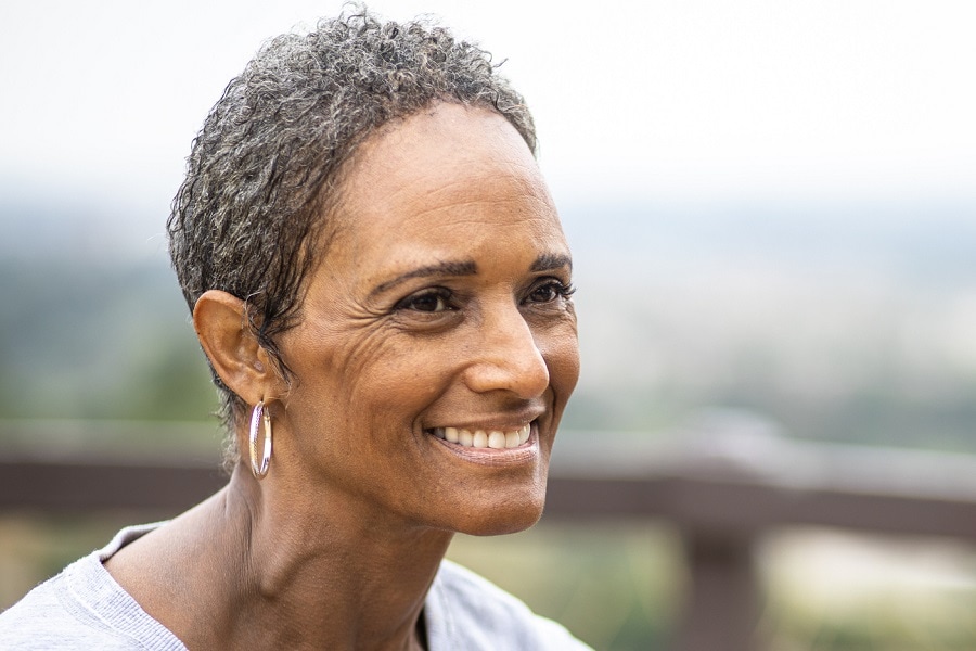 TWA hairstyle for older black women