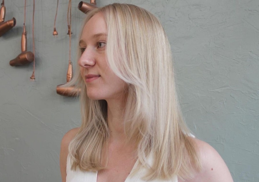 blonde hair with face framing layers