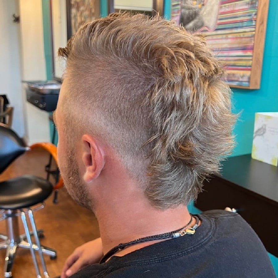 blonde mohawk with low fade