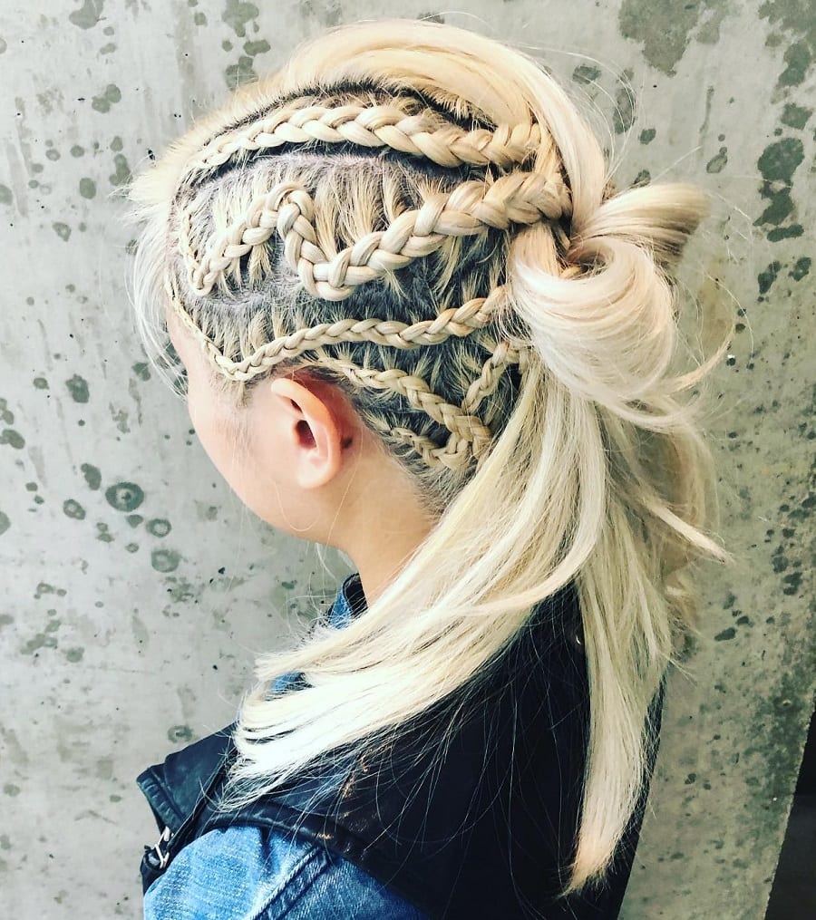 blonde under braids