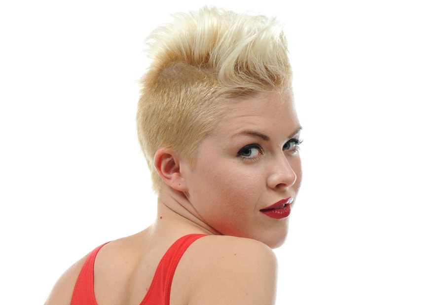 blonde undercut mohawk for women