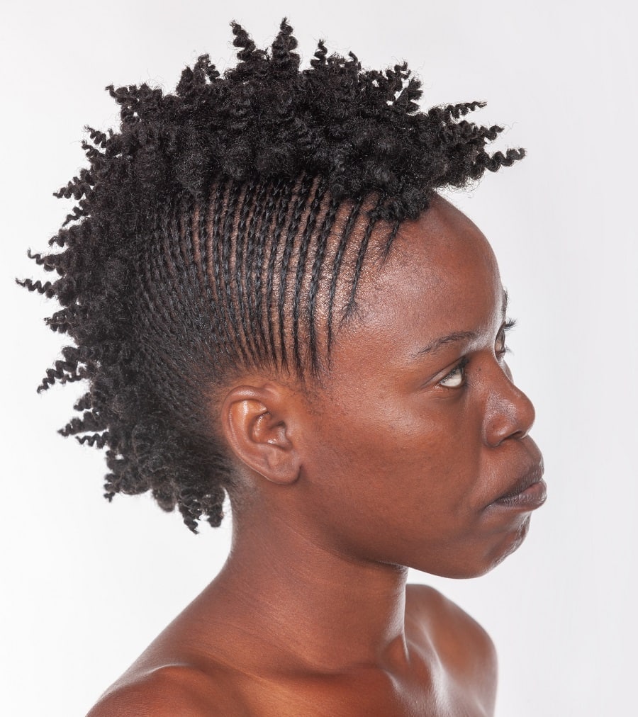 braided mohawk hairstyle for black women