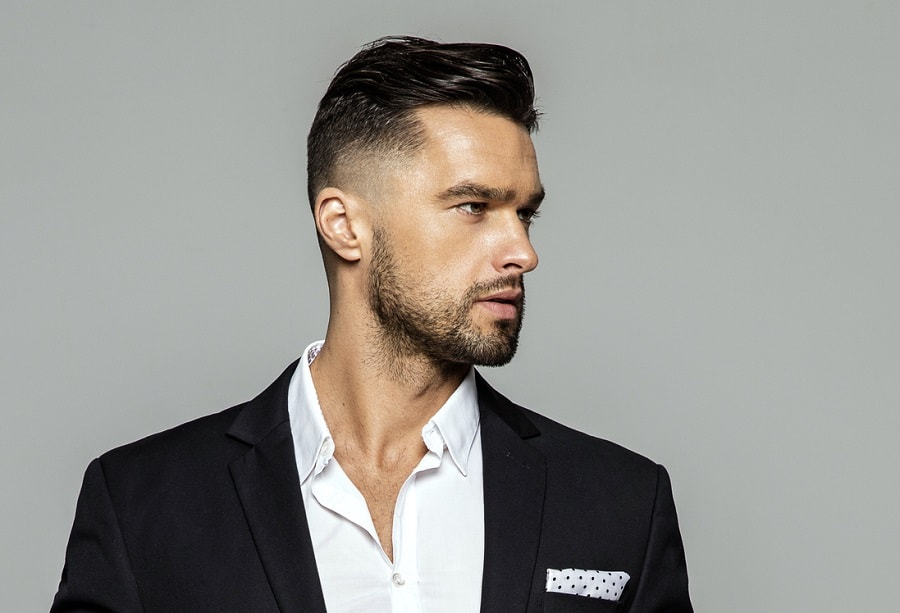 businessman haircut with drop fade
