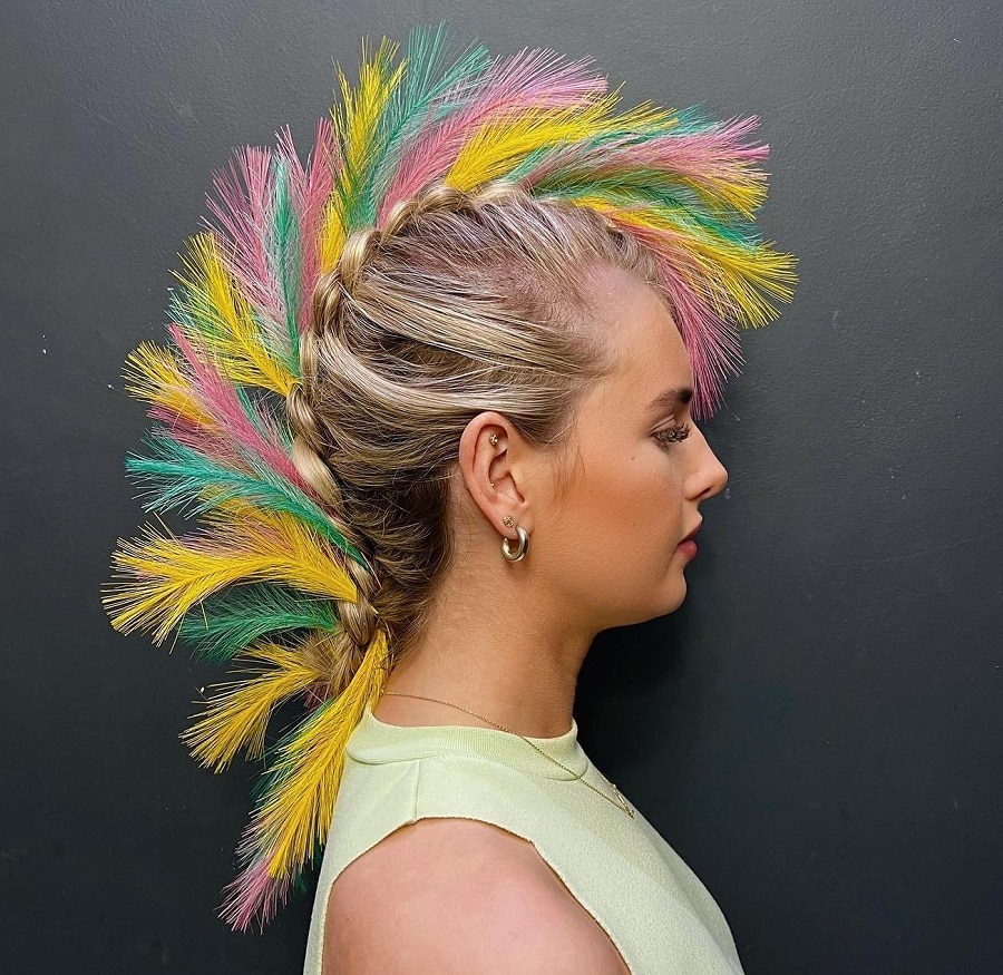 colored mohawk hairstyle for women