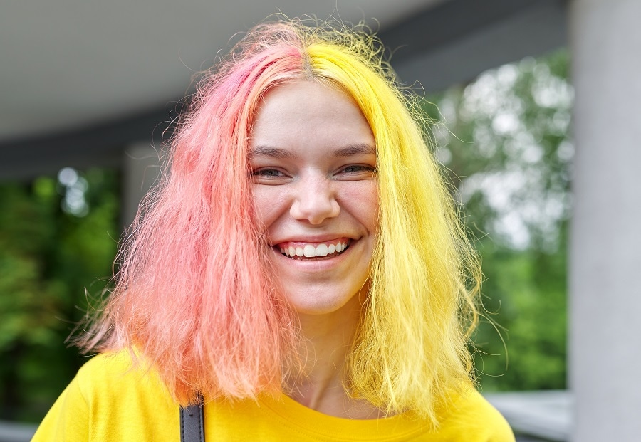 colorful edgy hairstyle