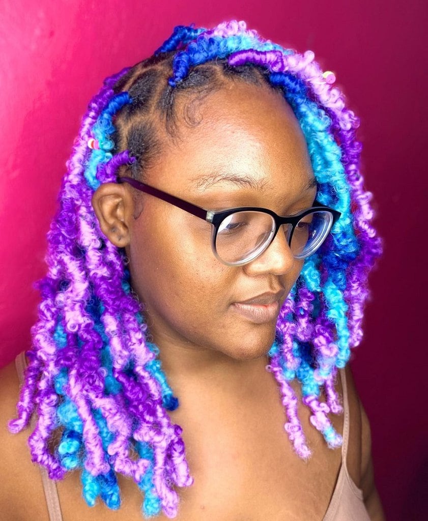 colorful faux locs