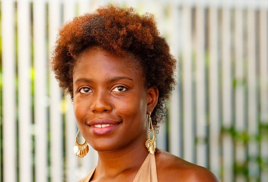 copper brown TWA hairstyle