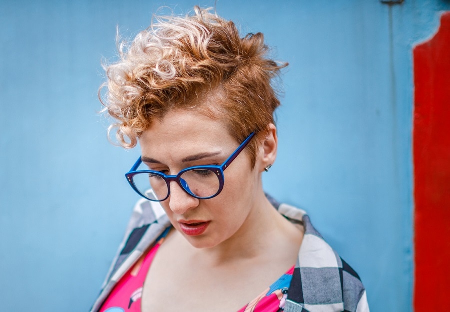 curly edgy pixie with undercut