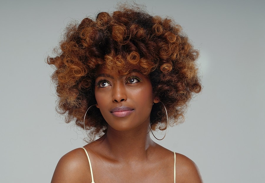 curly twist natural hair with highlights