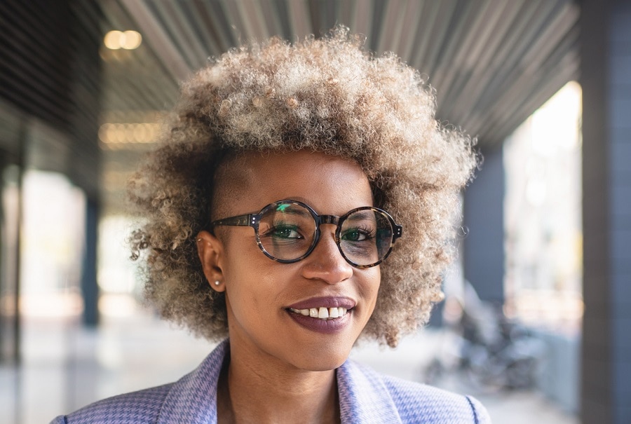 edgy hairstyle with afro hair