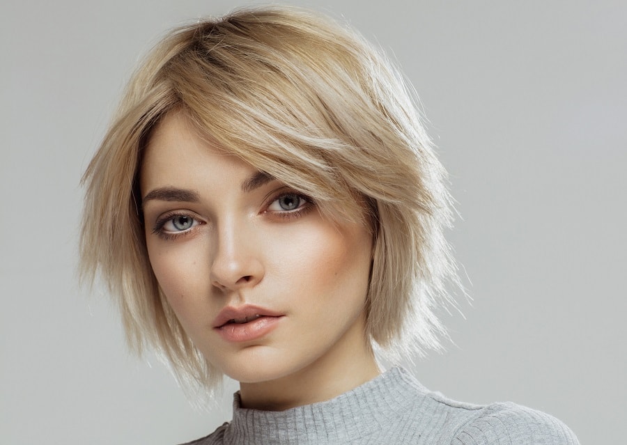 face framing choppy layered bob